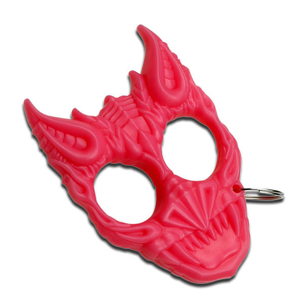 Pink Hard Plastic Demonic Knuckle Defense Keyring - Tophatter's Army Products & Self Defense Collectible Weapons - Tophatter Daily Deals